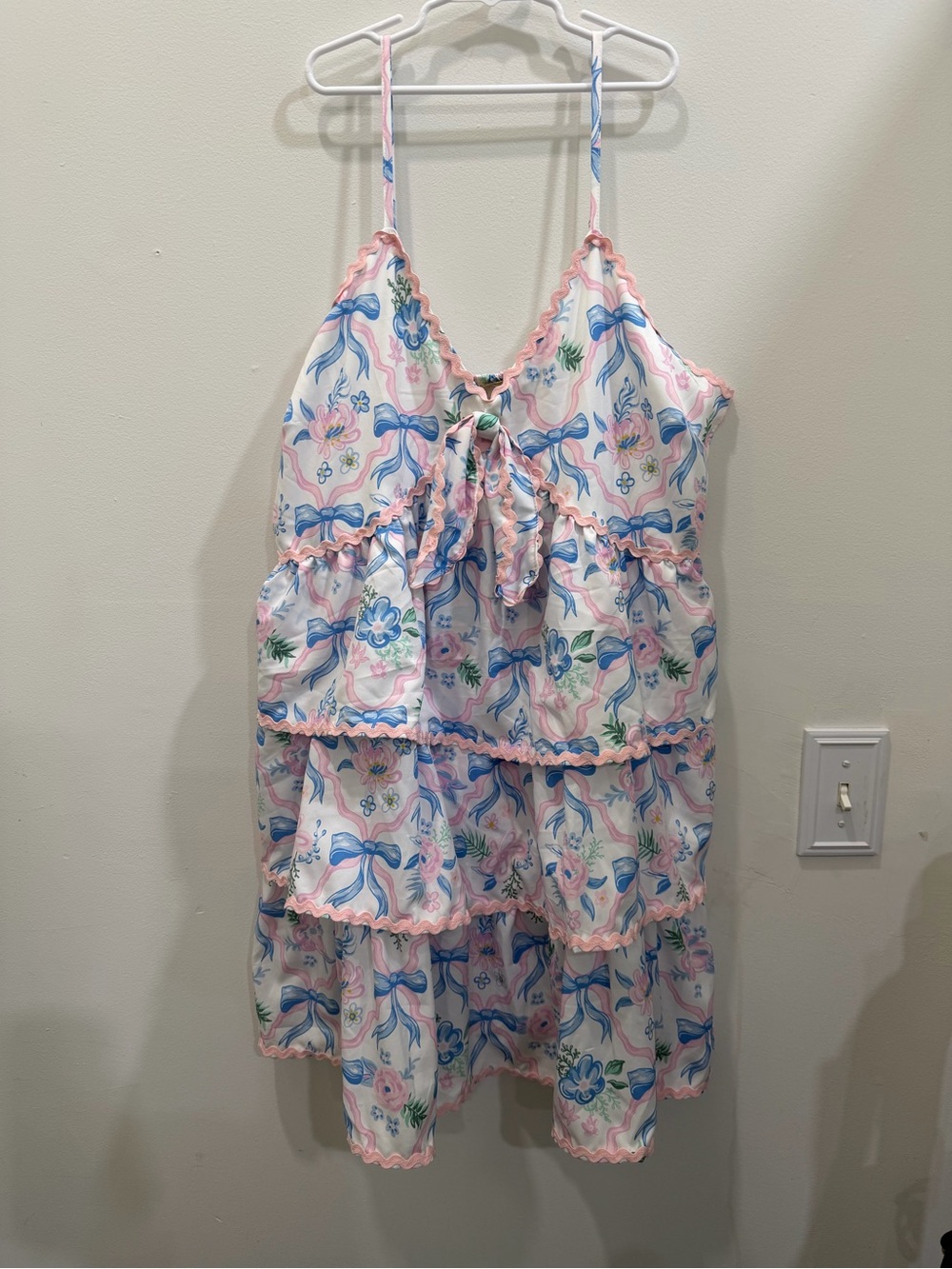 Simply Southern Pink & Blue Floral Tiered Dress